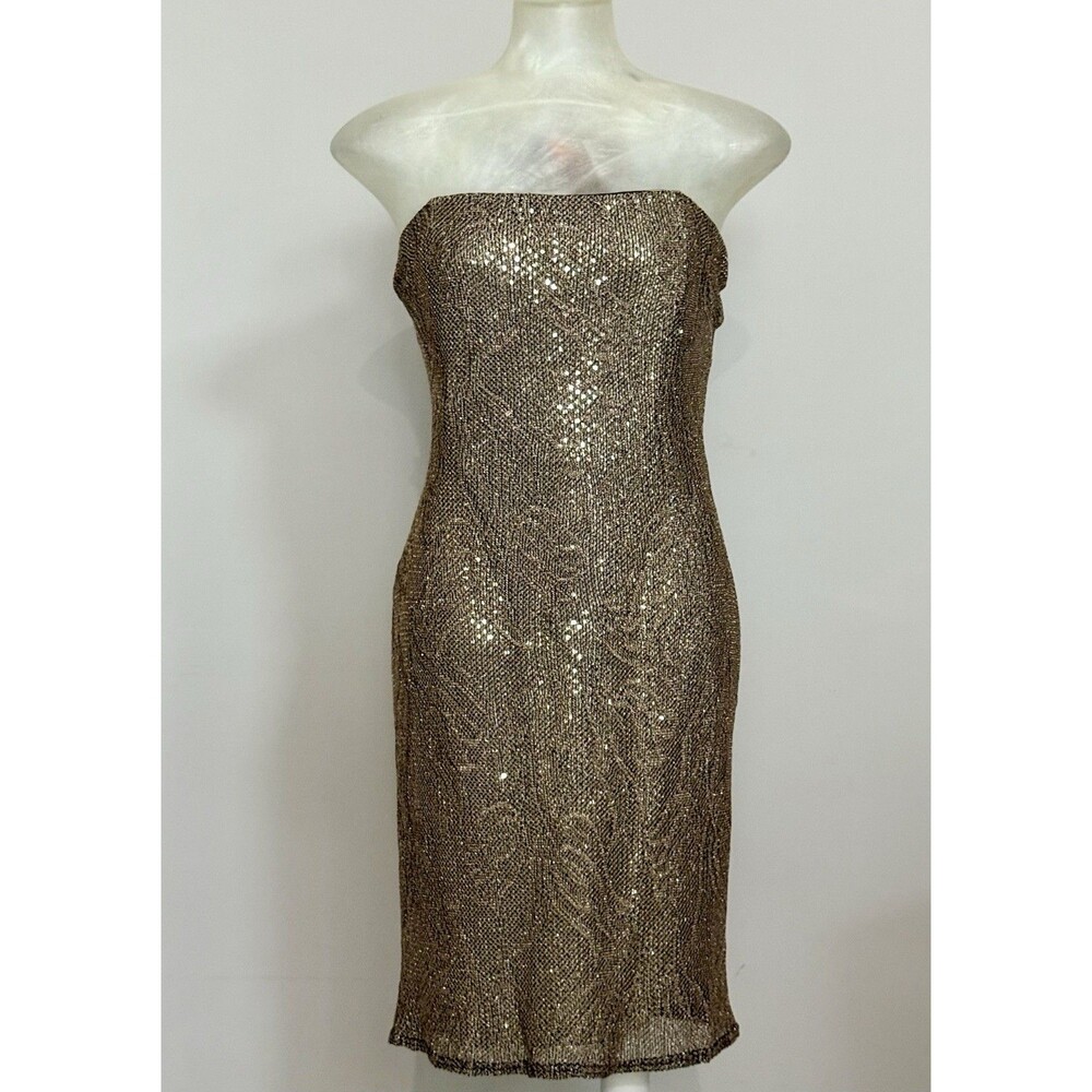 Gunne Sax Jessica McClintock Gold dress Size 7 Vintage